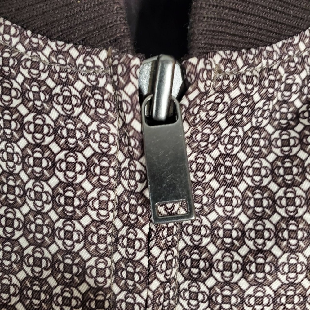 Tasso Elba Bomber Geometric Pattern Full Zip Jacket Brown White Mens Large - Picture 11 of 13